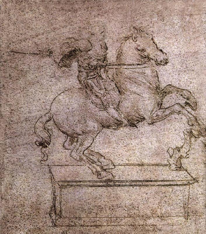 LEONARDO da Vinci Study fur the Sforza-Reiterstandbild